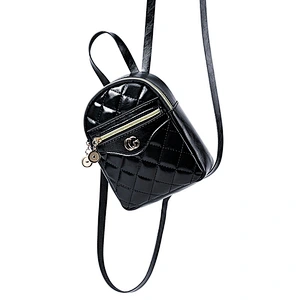 Korea Simple Fashion Multi-Function Leather Crossbody Bag Vintage Mini Backpack Metal Zipper Backpack