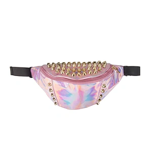 Custom Fashion Rivet Waist Bag Casual PU Leather Fanny Waist Pack