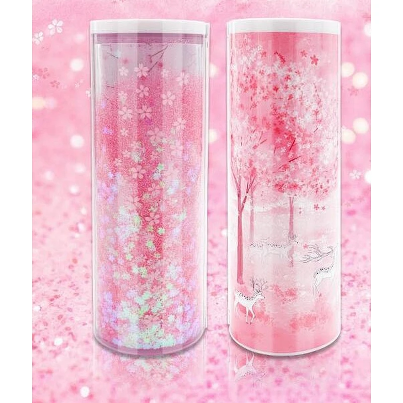 Quicksand Pencil Case Transparent Cylinder Erasable Multifunctional Student Stationery Box