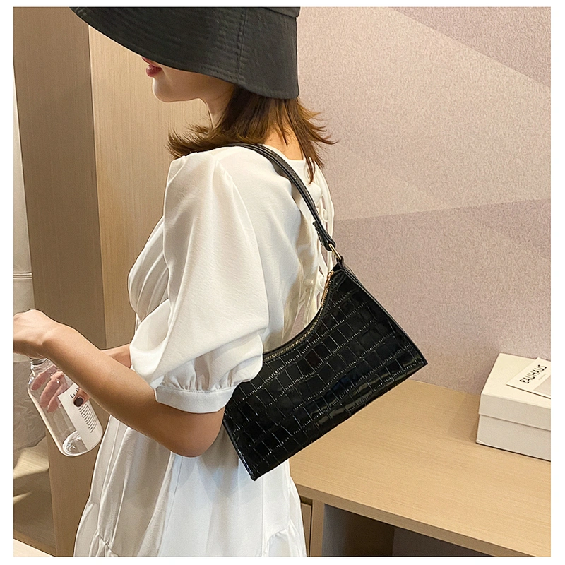 Western Style Underarm Bag Female 2020 Popular All-Match Shoulder Bag Solid Color Soft Small Square Bag