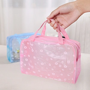Wholesale Custom Fashion Transparent Makeup Bag Waterproof Clean Pvc Cosmetic Bag