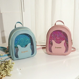 New Style Minimalist Transparent Jelly Color PVC Double Shoulder Backpack Mini Waterproof Portable Girls Backpack