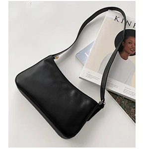 2021 Summer New Design Oil Wax Leather Shoulder Bag Simple  Ladies Baguette Handbags Underarm Bag