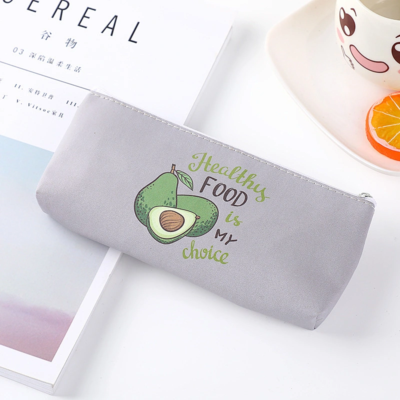 Customized Korean Cartoon PU Avocado Pencil Case Cute Creative Stationery Bag Pencil Case
