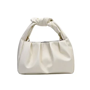 2020 Luxury New Design Cloud Shape Style Pleated Flap Handbags Small Cute Bow Dumpling Clutch Bags
