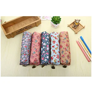 Wholesale Student Supplies Elegant Floral Pencil Case Korea Extended Pencil Case Stationery Bag