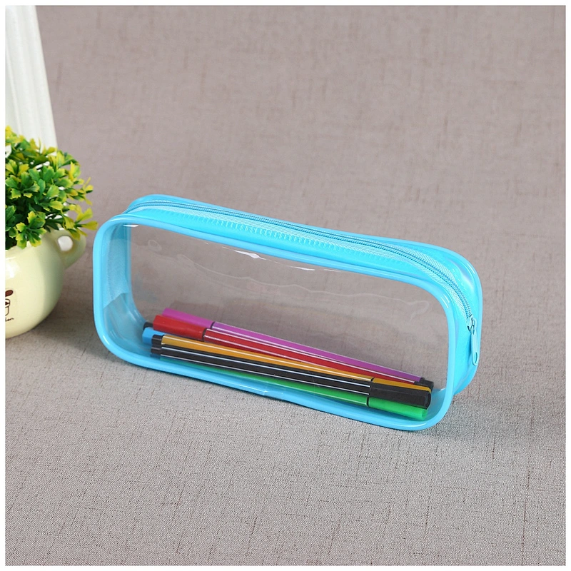 Large Clear Candy Color Recyclable Transparent PVC Pencil Bag