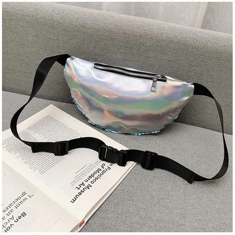 2021 New Fashion Waist Bag Creative Laser Sequins Children Unicorn Shoulder Diagonal Sequin Bag Women