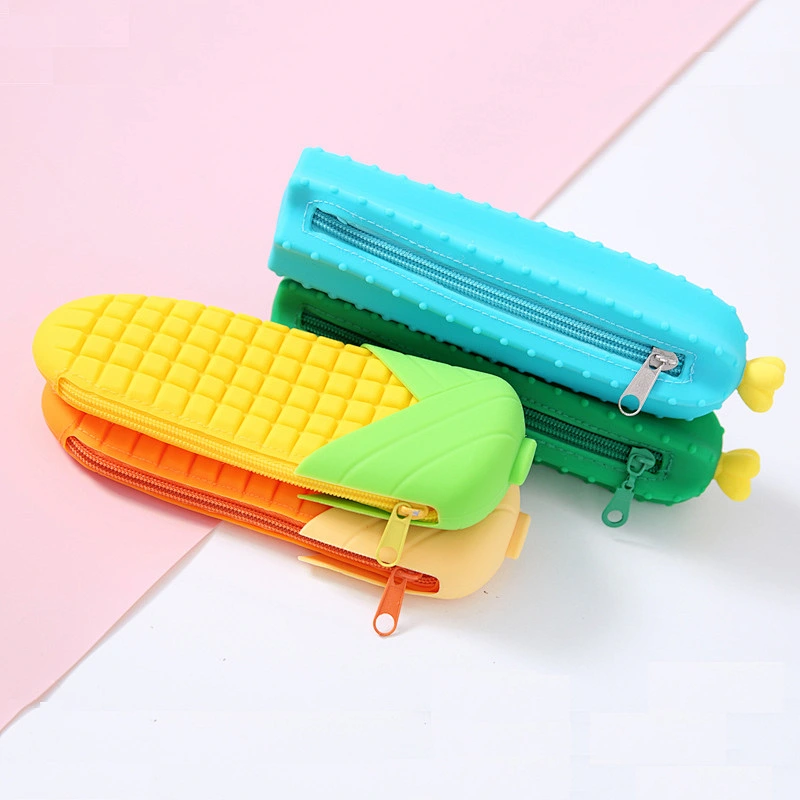 Fruit Vegetable Modeling Student Silicone Pencil Case Simple Creative Pencil Case Girl Cute Stationery Storage Bag
