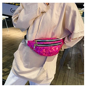 2020 Fashion Hologram PU Laser Waist Bags Fanny Pack Travel Purse Outdoor Sport Belt Bag For Ladies Women