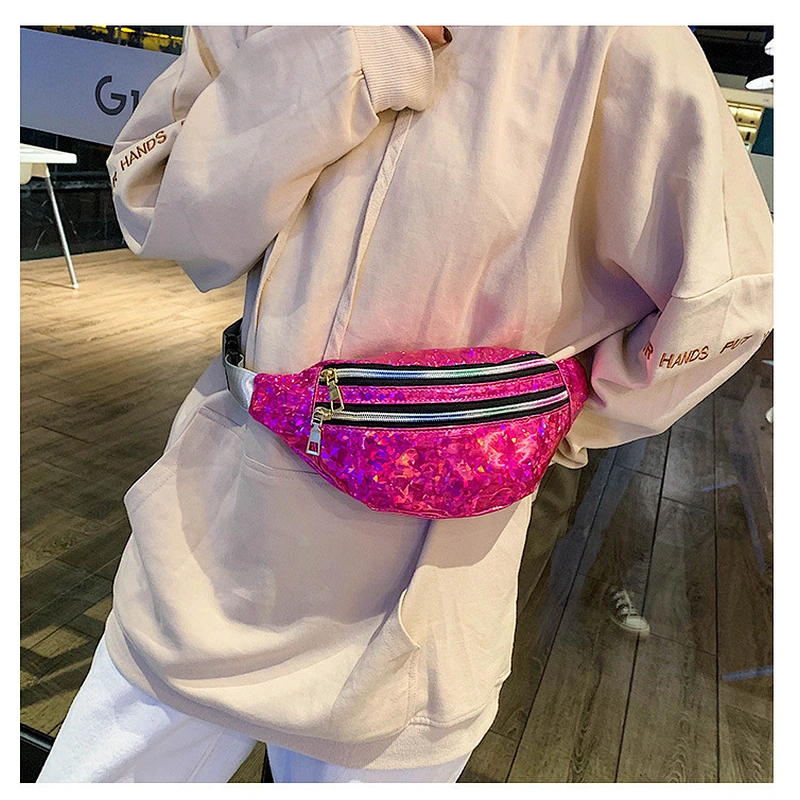 2020 Fashion Hologram PU Laser Waist Bags Fanny Pack Travel Purse Outdoor Sport Belt Bag For Ladies Women