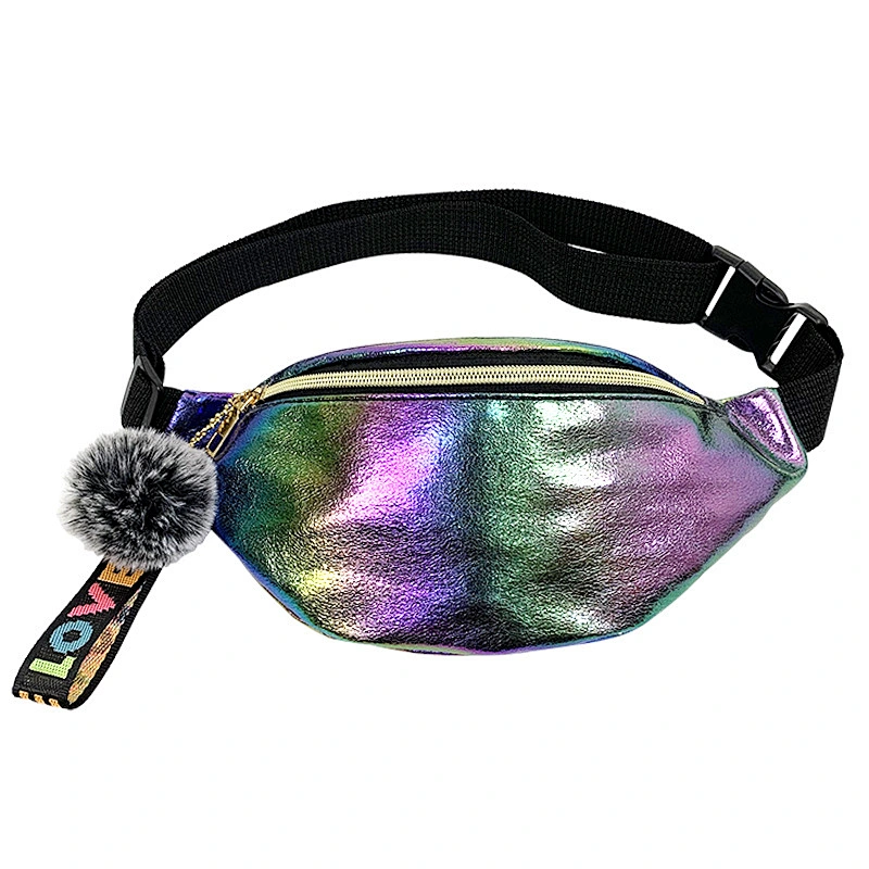 Promotional Cheap Latest PU Laser Shoulder Stylish Fanny Pack Waist Bag For Ladies