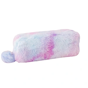 Large Capacity Pen Case Colorful Plush Pen Bag Office Stationery Bag Cosmetic Bag For Girls Boys