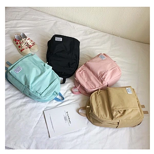 Factory Wholesale Fashion Travel Candy Colored Large Capacity Nylon Backpack School Bag For Teen Girls