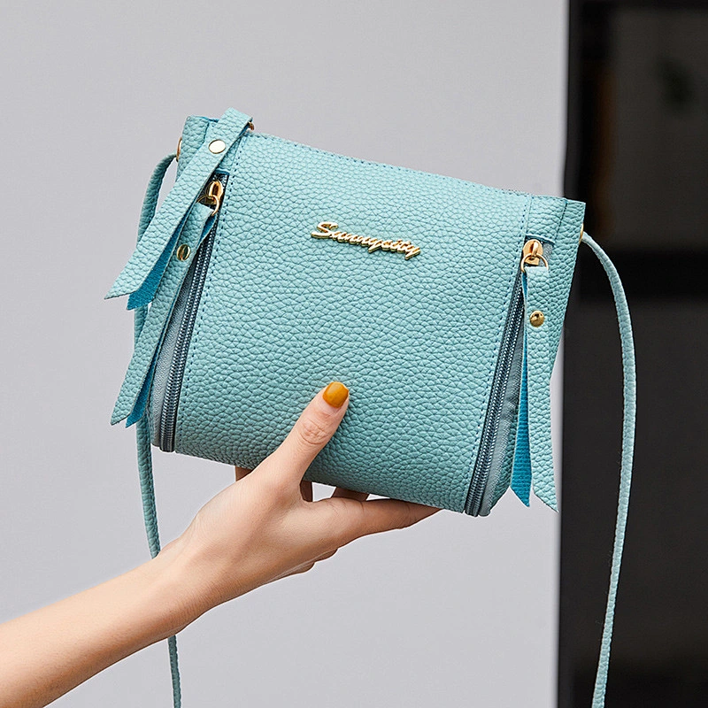 Factory Direct Handbags New Students Korean Messenger Small Bags Soft Leather Lychee Pattern Female Crossbody Bag
