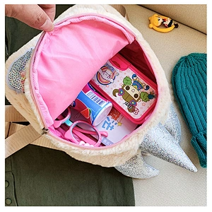 2020 new children's bag female plush pony girl princess school bag cartoon cute kindergarten shoulder bag