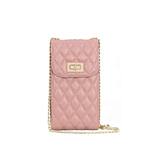 Wholesale Genuine Leather Mini Change Pouch Vertical Style Wild Rhombic Sheepskin Messenger Bag Mobile Phone Bag