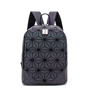Hot products ladies geometric luminous laser pu backpack new style women backpack bag