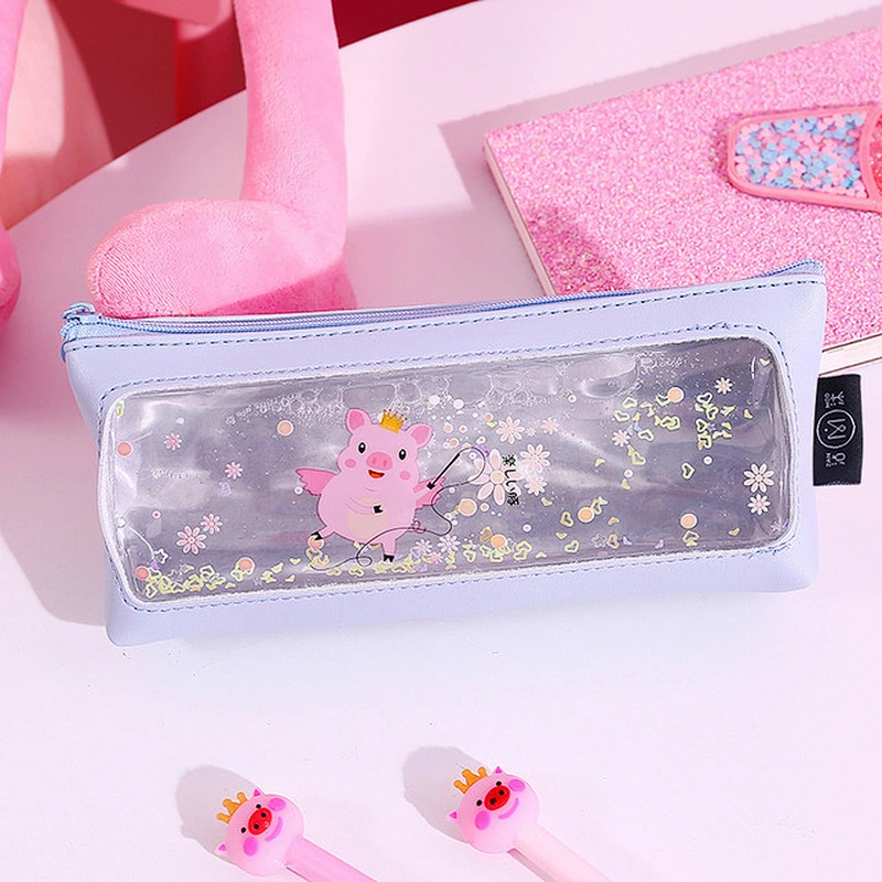 Wholesale Kids Funny Laser Pvc Pencil Case Shining Bag, Glitter Clear Pvc Pencil Bag With Zipper