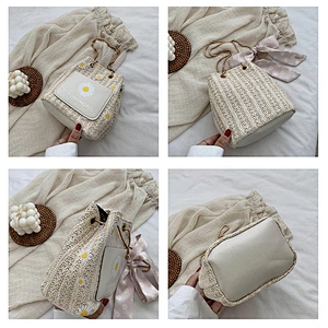 Wholesale 2020 Summer Custom Rattan Bag Woven Straw Bag Female Seaside Vacation Beach Small Bag