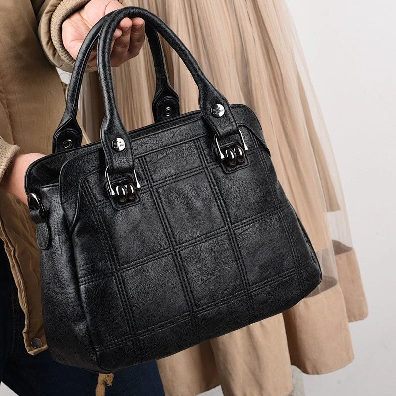 Factory Wholesale Personalized PU Leather Fashion Lady Handbag Tote Bag