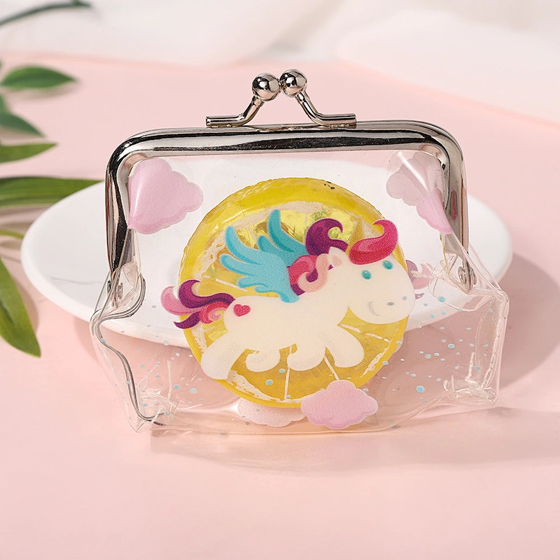 Cute Cartoon Unicorn Women Coin Purse Zippers Transparent PU Bag Mini Key Storage Pouch Girls Wallet Purse