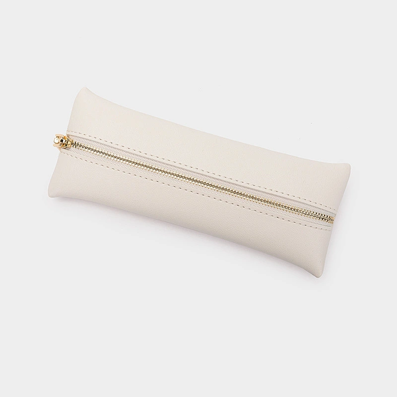 Simple Pencil Case PU Solid Color Student Pencil Bag Creative Leather Storage Pencil Case