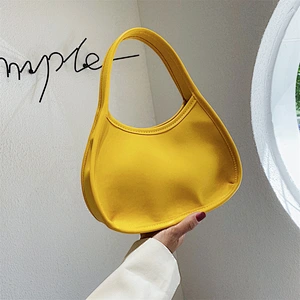 2020 New PU Leather Shoulder Bags Ladies Clutch Hand Bags Solid Color Small Purses Tote Handbags For Women
