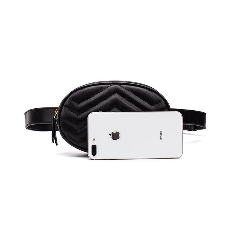 Custom fashion sport running waist bag pu leather ladies fanny pack wholesale