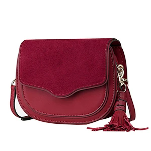 Latest fashion genuine leather shoulder bag tassel crossbody bag for women