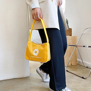 2021 Female Nylon Casual Tote Bag Flower Printed Women Handbag Female Small Bag Mini Shoulder Bags