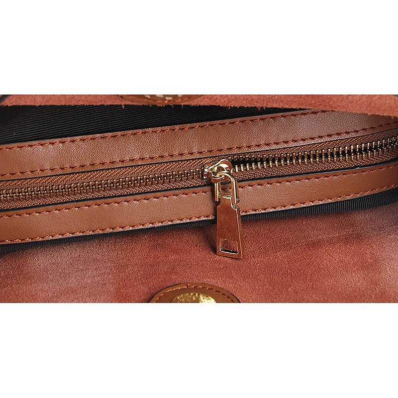 2019 New Design Women Shoulder Bag Leather Bucket Zipper Bag With Tassel