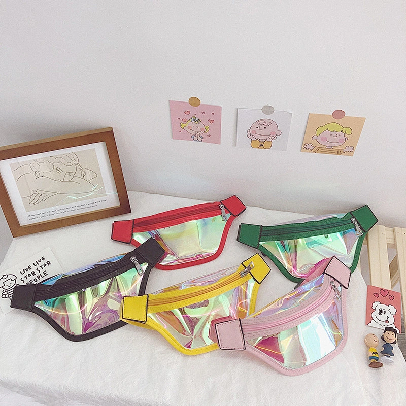 Custom Wholesale Kids Clear Pvc Bum Bag Fashion Jelly Laser Fanny Pack Child Holographic Waist Bag