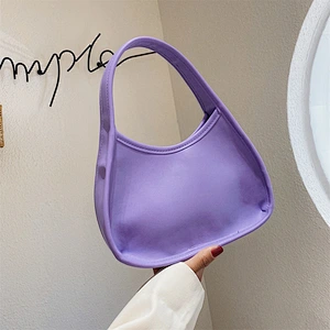 2020 New PU Leather Shoulder Bags Ladies Clutch Hand Bags Solid Color Small Purses Tote Handbags For Women