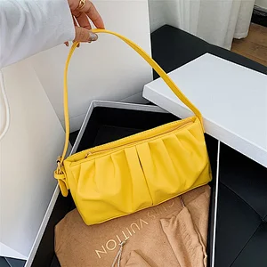 Wholesale One-Shoulder Underarm Bag 2020 New Trendy Korean Version Fold Cloud Bag Soft PU Small Bag For Female