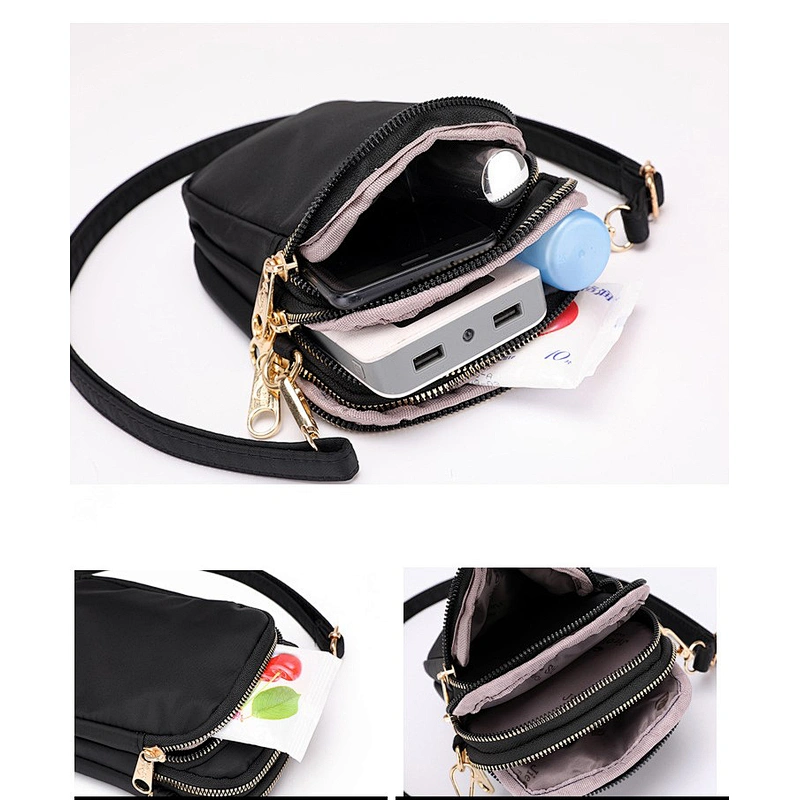 Wholesale Women Waterproof Nylon Material Cross Body Shoulder Bag Cell Phone Wallet Crossbody Bag