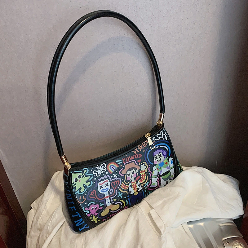 Underarm Bag 2020 New Trendy Ins Female Bag Personality Graffiti Portable Shoulder Bag