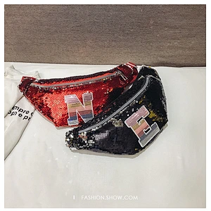 Korean Sequin Kids Sling Shoulder Cute Chest Bag New Style Fashion Glitter Sequin Cross Body Bag Waist Pack