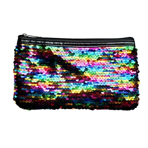 Custom Flip Reversible Sequin Girls Shiny Cosmetic Pouch Glitter Coin Purse Makeup Bags For Girls