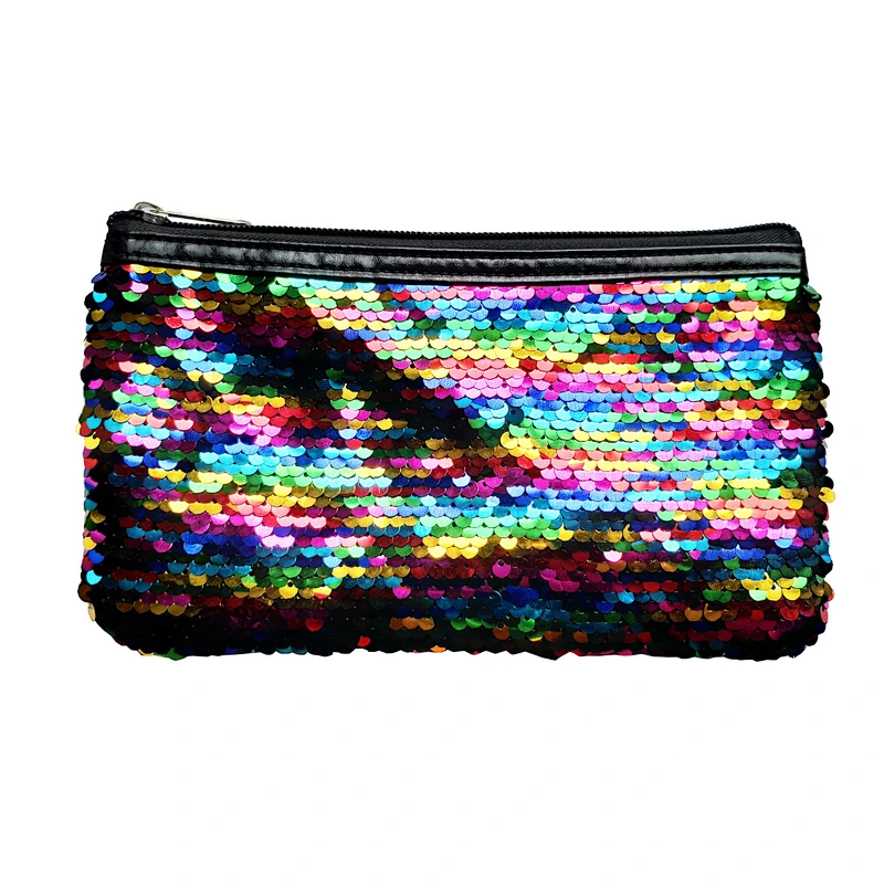Custom Flip Reversible Sequin Girls Shiny Cosmetic Pouch Glitter Coin Purse Makeup Bags For Girls