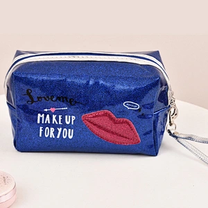 Custom Logo Lipstick Storage PVC Fashion Shiny Jelly Mini Cosmetic Bag Multifunctional Portable Travel Makeup Bag