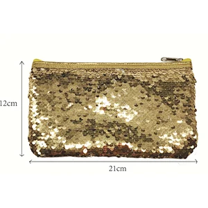 Custom Flip Reversible Sequin Girls Shiny Cosmetic Pouch Glitter Coin Purse Makeup Bags For Girls