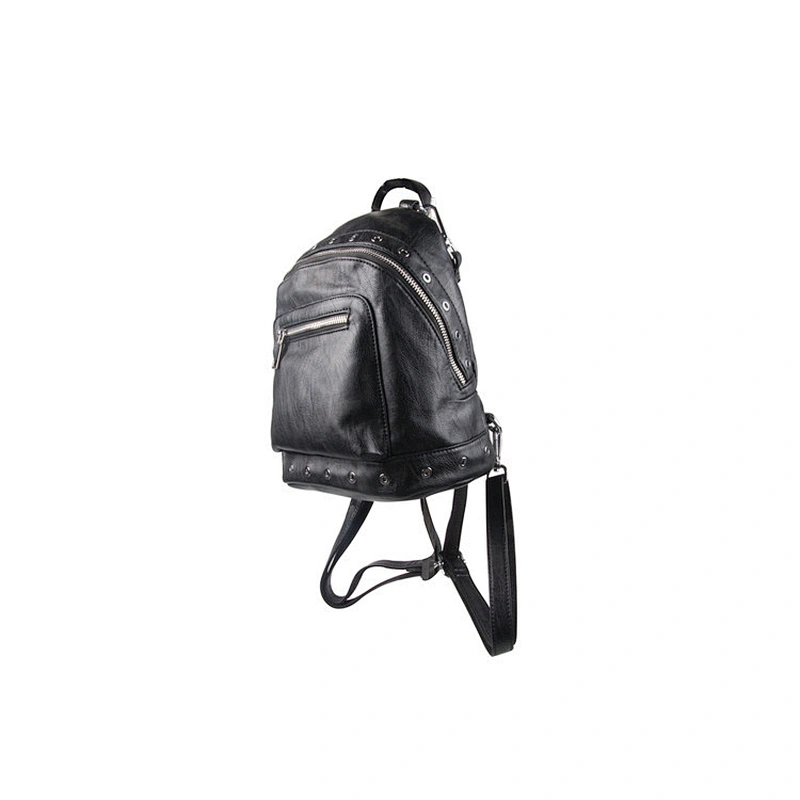 Women Black Backpack With 1 Cell Phone Pocket ,1 Zipper Pocket