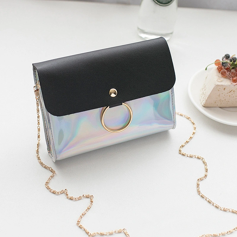 Laser Crossbody Bag for Women Chain Mini Shoulder Circle Small Messenger Bag