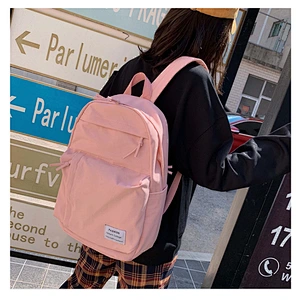 Factory Wholesale Fashion Travel Candy Colored Large Capacity Nylon Backpack School Bag For Teen Girls