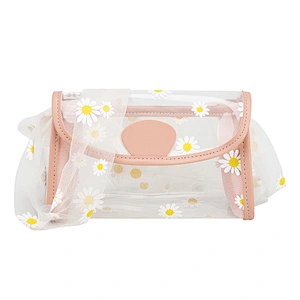 Custom Candy Color Women Jelly Bags Daisy Pvc Jelly Messenger Clear Transparent Shoulder Crossbody Bag