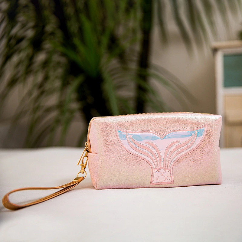 6 Color Mermaid Tail Cosmetic Bag Pu Leather Laser Waterproof Bag Portable Multi-functional Make Up Bag