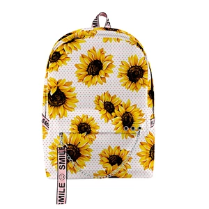 2020 Amazon New Sunflower 3D School Bag Backpack Oxford Cloth Outdoor Travel Backpacks