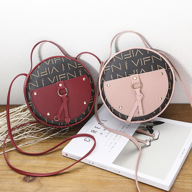 2021 Wholesale New Korean Fashion Printed Small Round Bag Retro Shoulder Messenger Bag