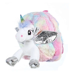 12 Inches Children Cute Unicorn Cartoon Plush Backpack Girl Leisure Travel Bag Kids Toddler Plush Backpack